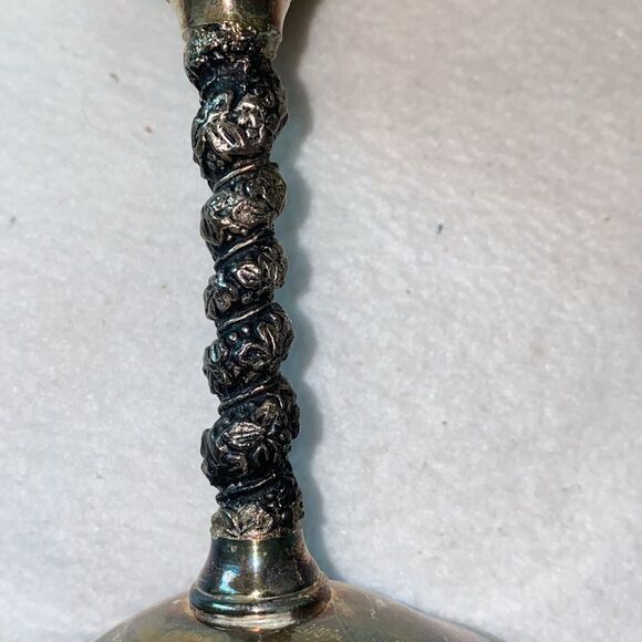 Valero Champagne cocktail Wedding Wine Silver Cup Glass Grape Twist 3 spain goth - Picture 3 of 10